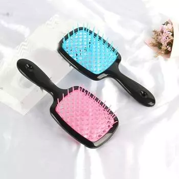 Квадратная полая расческа распутывает вьющиеся прямые волосы, уменьшает спутывание, использует удобную красочную расческу, товары для дома белый