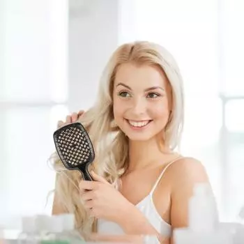 Квадратная полая расческа распутывает вьющиеся прямые волосы, уменьшает спутывание, использует удобную красочную расческу, товары для дома розы красного