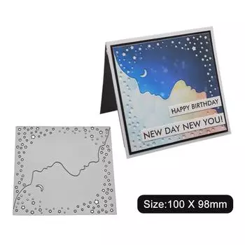 Квадратная рамка абстрактный человек металл серебристый трафарет тиснение резка штампы для скрапбукинга бумага альбом карты изготовление серебряный