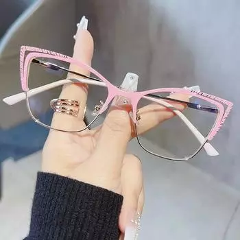 Квадратная рамка, синий свет, блокирующий женский модный дизайн, очки «кошачий глаз», оптические очки, компьютерное защитное стекло для глаз