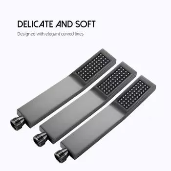 Квадратная ручная душевая головка Аксессуары для ванной комнаты Изделия из цельной латуни Изогнутая ручная душевая лейка с высоким давлением воды