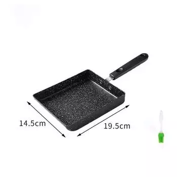 Квадратная сковорода тамагояки в японском стиле с антипригарным покрытием, толстая сковорода с подгоревшим яйцом, бытовой омлет, сковорода для завтрака, маленькая каменная сковорода Maifan one size