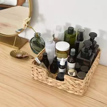 Квадратная соломенная коробка для салфеток, плетеный вручную ротанговый поднос, плетеные корзины для туалетного бачка, плетеный поднос для кухни, домашнего офиса