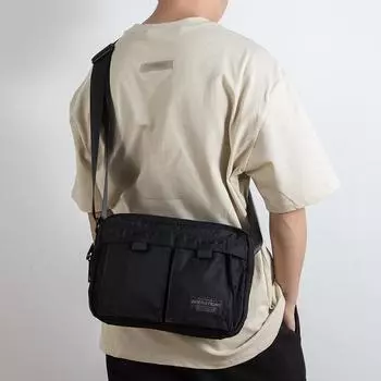 Квадратная сумка через плечо с несколькими карманами, практичная повседневная сумка-мессенджер, мужская сумка через плечо, модная мужская сумка для поездок на работу чёрный