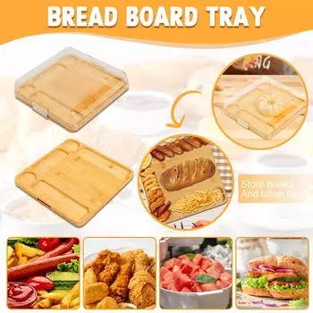 Квадратная сырная доска с крышкой Сырная доска Сырная доска Доска для хлеба Пицца Разделочная доска Поднос One Size