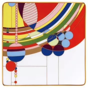 Квадратная тарелка Noritake 15 см, мартовские шары Фрэнка Ллойда Райта, костяной фарфор WT50953/4947