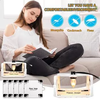 Квадратная выдвижная ловушка для блох Pet Home Flea Light Light One Size