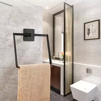 Квадратное кольцо для полотенца, самоклеящееся, матовое, черное, золото, серое, алюминиевое, настенное, держатель для полотенец, полка, вешалка для ванной комнаты