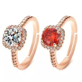 Квадратное кольцо имитация моцареллы бриллиантовое кольцо квадратная сумка цвет цирконий микро-инкрустированное бриллиантовое кольцо обручальное кольцо ювелирные изделия Opening adjustable