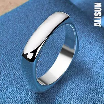 Квадратное круглое кольцо из стерлингового серебра 925 пробы, модные свадебные украшения 5#