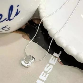 Квадратное ожерелье из белого нефрита Marrow, легкая роскошь, высокое качество, холодное и универсальное, для поездок на работу, простая цепочка для воротника