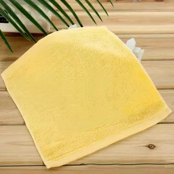 Квадратное полотенце 25x25 см, ультрамягкое бамбуковое волокно, подвесная петля, быстросохнущая, супер впитывающая ткань для детского сада, детское подвесное полотенце для рук, маленькая мочалка жёлтый