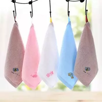 Квадратное полотенце, гладкое, быстросохнущее, мягкое полотенце для лица с вышивкой для младенцев и младенцев для дома светло-серый