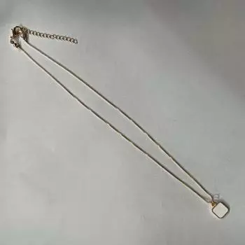 Квадратное простое ожерелье из ракушек, персонализированная цепочка для вечеринки с подвеской золотой