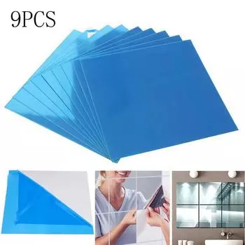 Квадратное украшение 15 СМ х 15 СМ стикеров стены фильма поверхности зеркала слипчивое One Size серебряный