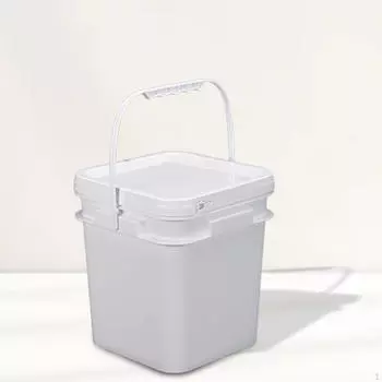 Квадратное ведро объемом 4 л с надежной крышкой для универсального хранения Transparent