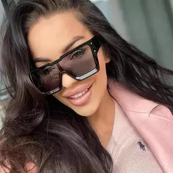 Квадратные большие солнцезащитные очки мужские простые цельные очки мужские женские модные панк-очки