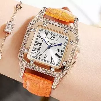 Квадратные бриллиантовые модные женские часы, офисные рабочие, элегантные, цветные, шикарные, трендовые, наручные часы, роскошные, со стразами, женские One Size белый