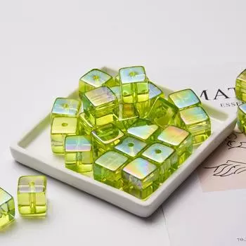 Квадратные бусины Dazzle, квадратные бусины 16 мм, ручная работа, материал для изготовления игральных костей, цвет AB, 5 шт., аксессуары для волос, бусины своими руками красный