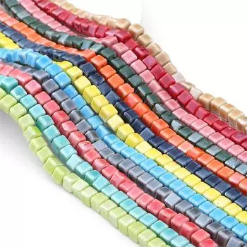 Квадратные бусины, креативные серьги ручной работы 6 мм, 10 шт., браслет, ожерелье, материал, украшение «сделай сам», аксессуары из бисера, ювелирные изделия