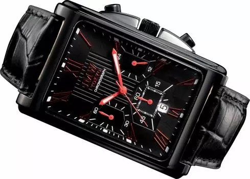 Квадратные часы, черные, красные, квадратные, прямоугольные, хронограф, лимитированная модель, кварцевый ремешок Seiko, натуральная кожа, деловой, простой, популярный, подарок на день