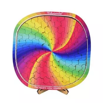 Квадратные цветные вращающиеся развивающие игрушки, красочные деревянные пазлы, подходят для семейных посиделок, повседневные развивающие игрушки