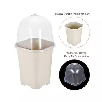 Квадратные цветочные горшки для рассады, горшки для рассады растений, пластиковые садовые горшки, контейнер для суккулентов и овощей белый