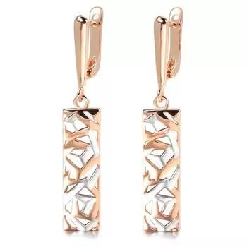 Квадратные длинные серьги Kinel цвета розового золота для женщин, серебряные ювелирные изделия в стиле бохо розового золота