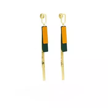 Квадратные длинные серьги с кисточками, модные зажимы для ушей в виде москитной спирали, без пирсинга, женские