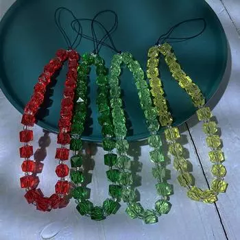 Квадратные хрустальные бусины, ремешок для телефона, красочные геометрические кубики, шнур для мобильного телефона, подвеска для мобильного телефона, брелок, ювелирные изделия, анти-потеря