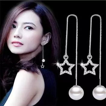 Квадратные хрустальные женские серьги с кисточками, ювелирные изделия, модные серьги из стерлингового серебра 925 пробы, женские аксессуары для вечеринок