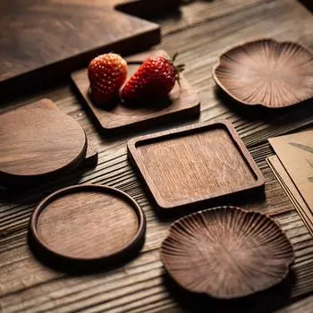 Квадратные и круглые прочные деревянные подставки под стаканы для напитков, нескользящий коврик, термостойкая подставка под стакан для кофе и чая, изоляционная подкладка