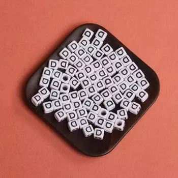 Квадратные изделия ручной работы с большими отверстиями, материал для бисера, белый, черный, аксессуары для изготовления ювелирных изделий, сделай сам, 50 шт., подвески, 26 букв, бусины, 5,5 мм, ожерелье-цепочка для телефона M