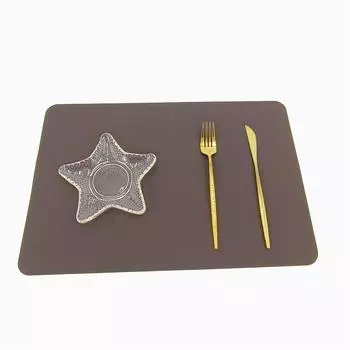Квадратные кожаные коврики для стола, двухсторонние двухцветные теплоизоляционные коврики для украшения отелей, водонепроницаемые, масляные, подкладки для обеденных тарелок