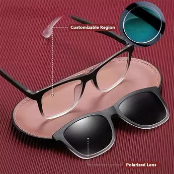 Квадратные магнитные линзы для солнцезащитных очков для мужчин, оправы для очков по рецепту, женские асферические, блокирующие синий свет Single Version&1.56&None