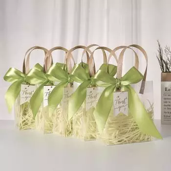 Квадратные мешочки для конфет и печенья Изысканные сумки для печенья Прозрачные мешочки для сладостей Подарки на праздники L розовый