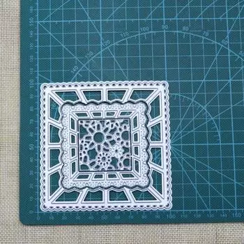 Квадратные металлические трафареты трафарет для цветов шаблон для скрапбукинга бумажное ремесло подарочный декор высечка серебряный