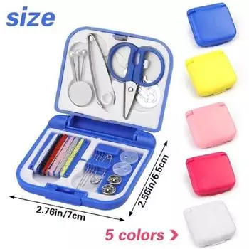 Квадратные мини-наборы для шитья, набор для бытового шитья своими руками для путешественников, принадлежности для шитья для начинающих Kit синий