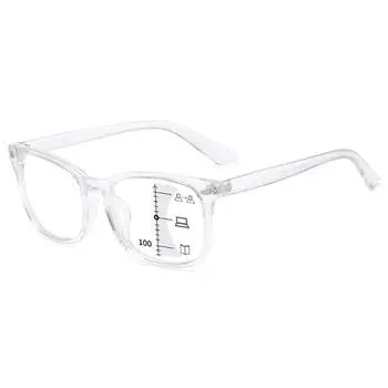 Квадратные мультифокальные прогрессивные очки для чтения, мужские модные антисиние очки с диоптриями, антибликовые компьютерные очки, женские UV400 350