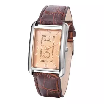 Квадратные наручные часы для старинных аналоговых PU пара аксессуар Подарок для влюбленных мужчин, стильные, водонепроницаемый дисплей, кожа, коричневый, часы, кварцевые, для отдыха,