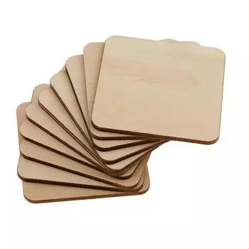 Квадратные необработанные деревянные детали из МДФ, пустая табличка, поделка своими руками, 60x60 мм, 10 20x20mm 30 Pieces