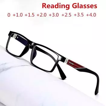 Квадратные очки для чтения с защитой от синего света, мужские и женские оптические очки 0 +1,0 +1,5 +2,0 +2,5 +3,0 +3,5 +4,0 0 красный