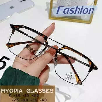 Квадратные очки с антисиним светом, модные очки с двойным лучом для близорукости, унисекс, мужские и женские, роскошный дизайн, очки для близорукости 0