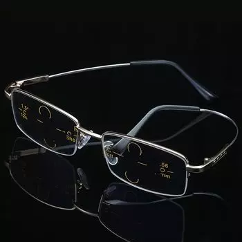 Квадратные очки с защитой от синего света, очки для чтения, женские металлические оптические очки, прогрессивные очки для ближнего и дальнего света Strength 1