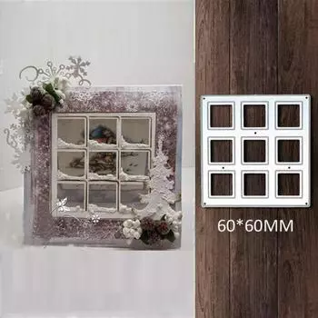 Квадратные окна, квадратная решетка, дизайн, стиль, металлические трафареты, сделай сам, скрапбукинг, тиснение, трафарет, бумага, шаблон для альбома серебряный
