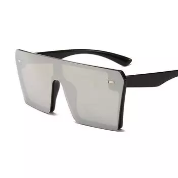 Квадратные плоские очки UV400 женские новые модные градиентные индивидуальные солнцезащитные очки большого размера ручной работы 2