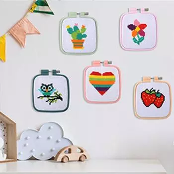 Квадратные пяльцы для вышивки крестом Пластиковые пяльцы для вышивки крестом Цветная рамка для вышивки крестом и рукоделия розовый