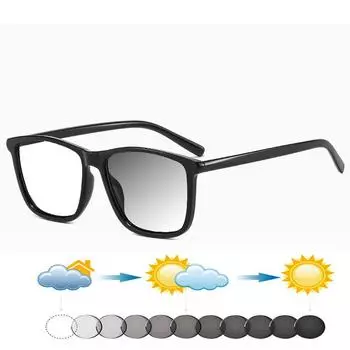 Квадратные простые модные индивидуальные большие оправы удобные фотохромные очки для чтения +0,75 до +4 +0.75 коричневый