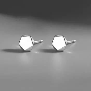Квадратные серьги-гвоздики, женские модные простые геометрические серьги, летние изысканные маленькие пятиугольные серьги