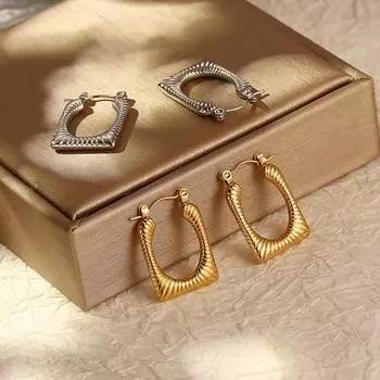 Квадратные серьги из нержавеющей стали Simple Trend женские высококачественные легкие роскошные серьги из титановой стали